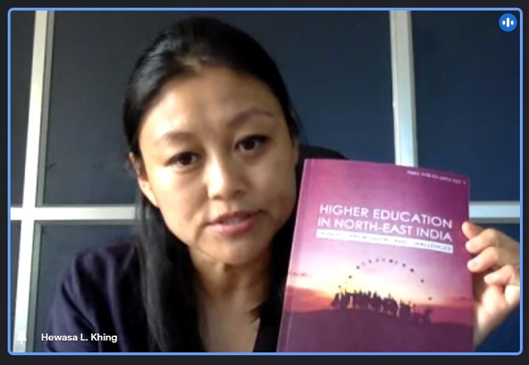 Dr. Hewasa L. Khing, Principal, Tetso College officially releasing the book titled ‘Higher Education in North-East India: Trends, Opportunities and Challenges’ on April 26